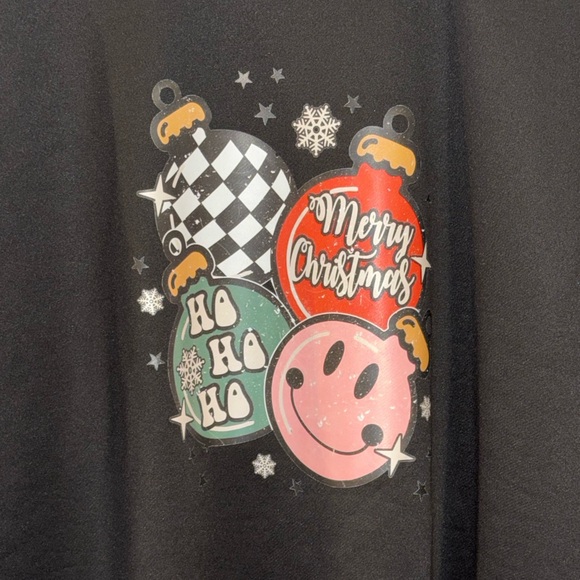 Black Merry Christmas Graphic Sweatshirt! - Picture 2 of 7